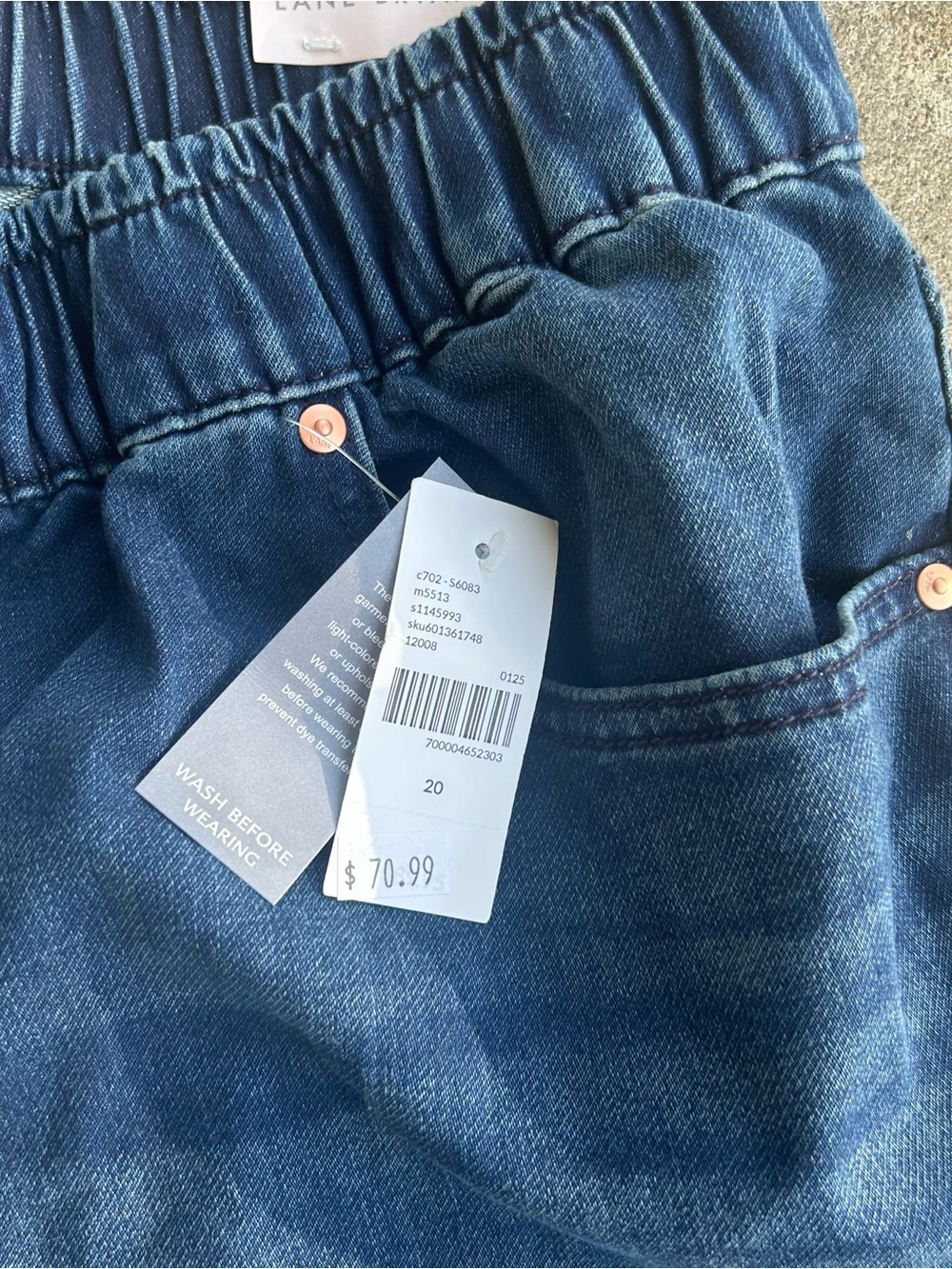 NWT Lane Bryant High Rise Straight Pull On Jeans Pants Size 20 NEW Dark Blue - Picture 2 of 7